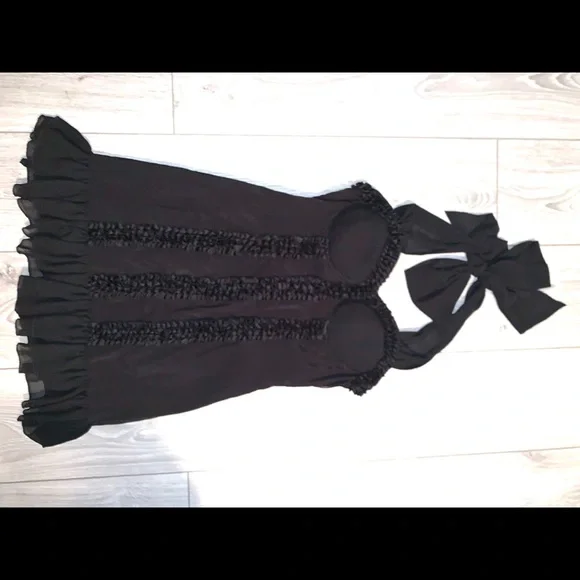 Black Bustier Ruffle Dress - Picture 3 of 10